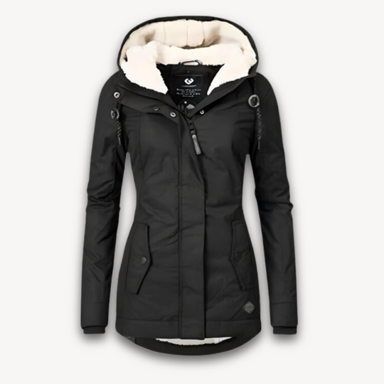 EB | Damen Wasserdichte Winterjacke mit Kunstfellfutter