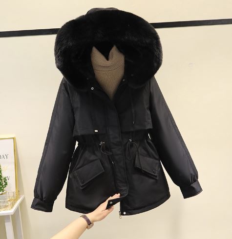 EB | Übergroße Baumwoll Wd Jacke mit Samtfutter