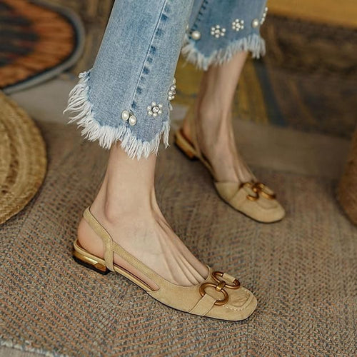 EB | Schuhe Frauen Flach Offener Rücken Sommerschuhe