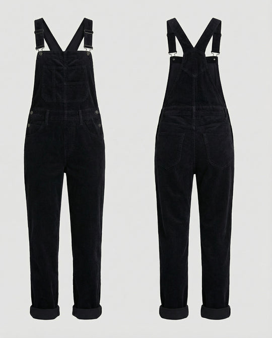 EB | Schwarz Latzhose Damen Lässig