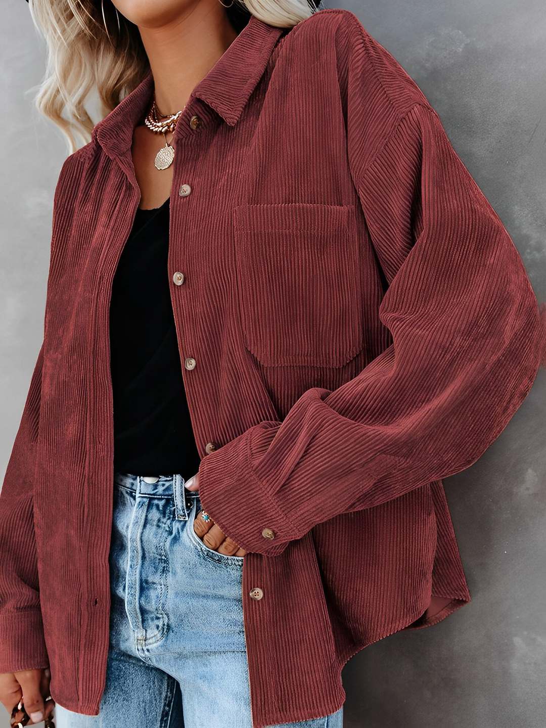 EB | Cordjacke mit Knöpfen