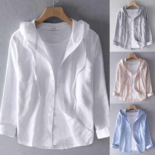 EB | Damen Luftige Weiche Bluse mit Kapuze Taschen