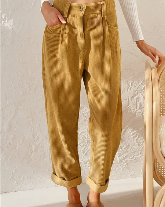 EB | Elegante Cordhosen für Damen mit Hohem Bund