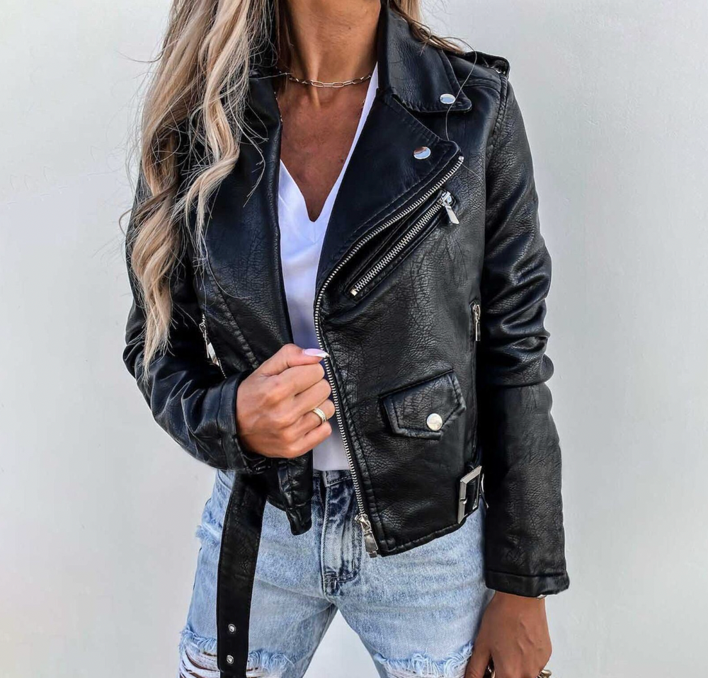 jacke mit Moto-Reißverschluss