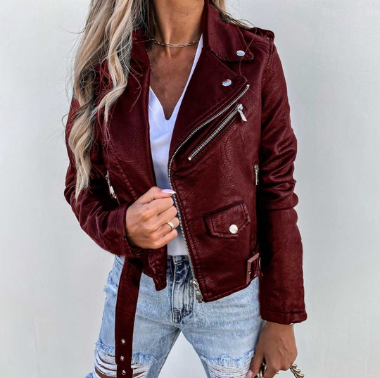 jacke mit Moto-Reißverschluss