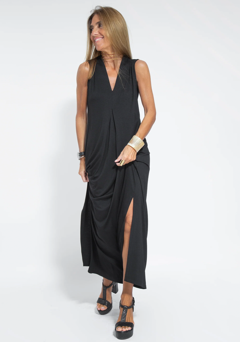 EB | Set mit Langem, Schlank Machendem Kleid und Weste