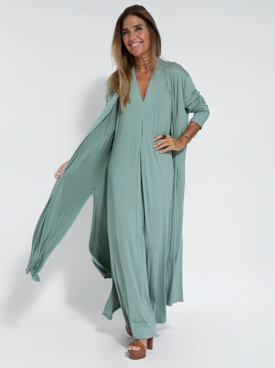 EB | Set mit Langem, Schlank Machendem Kleid und Weste
