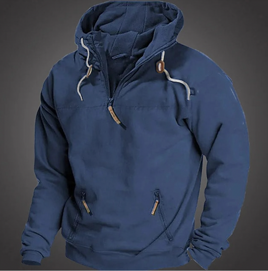 EB | Herren Hoodie - Halbzipper vorne mit Kordelzugkapuze