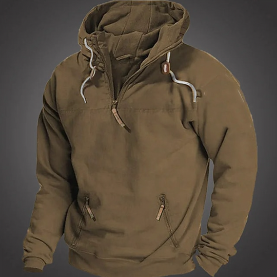 EB | Herren Hoodie - Halbzipper vorne mit Kordelzugkapuze