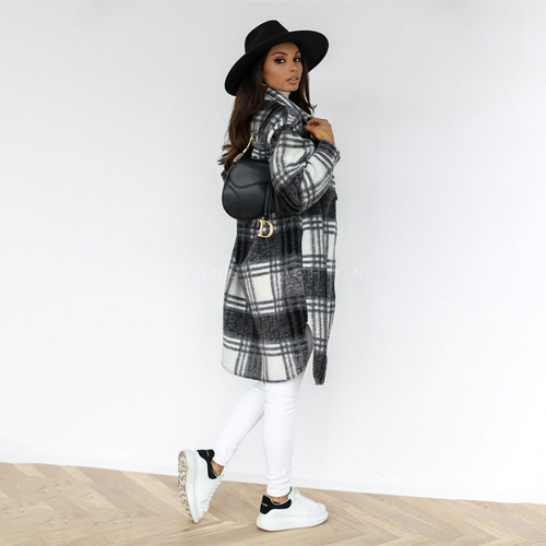 EB | Mantel – Karierter Plaid mit Knopfverschluss