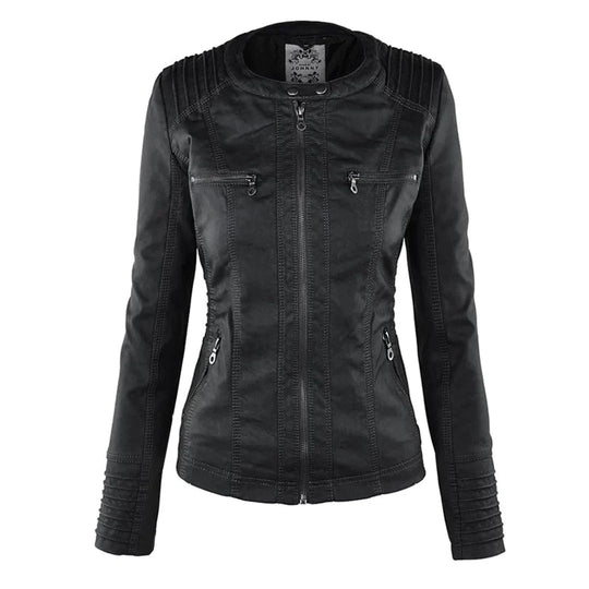 EB | Elegantes Motorradjacke mit Kapuze Aus Hochwertigem Leder