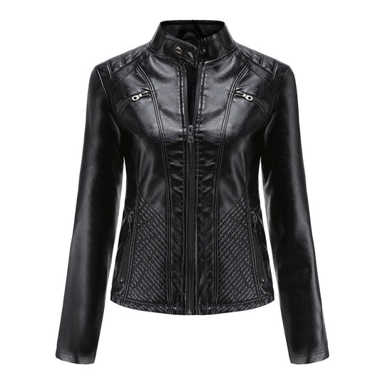 Heidi-Mode | Lederjacke für Damen - Modische Jacke mit Reißverschluss