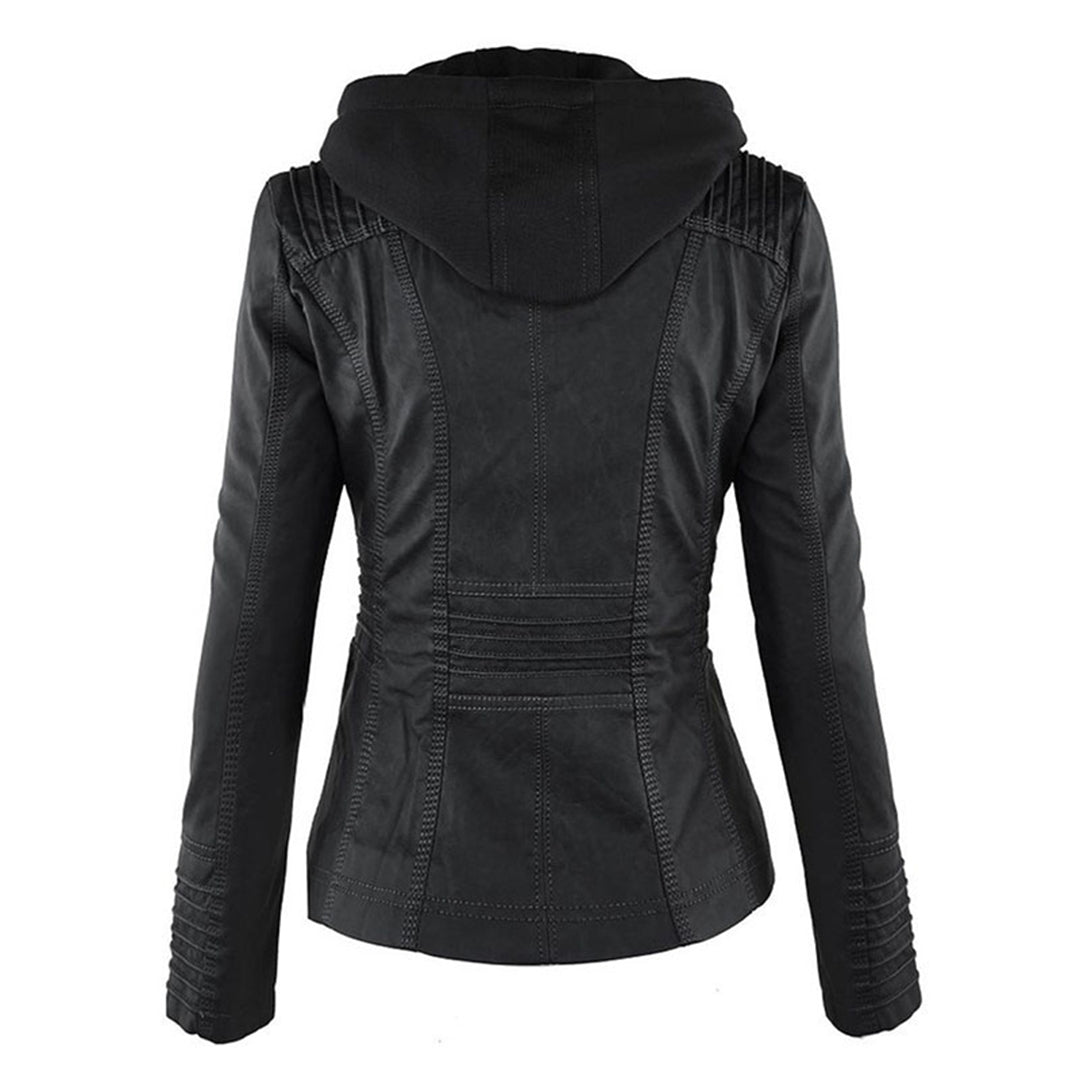 EB | Kunstlederjacke mit Kapuze - Urban Style & Allwetter-Schutz