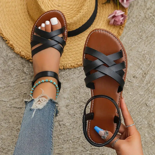 EB | Sommer Römische Sandalen für Frauen mit Offener Zehe, Rutschfest und Elegant