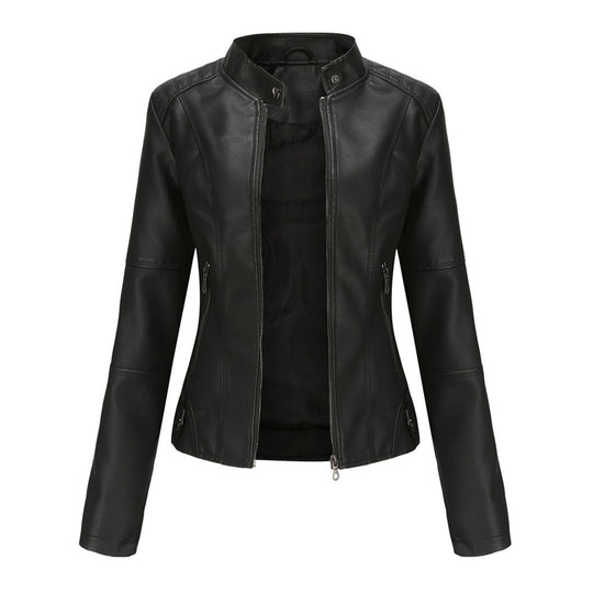 EB | Lederjacke - Biker-Stil & Stehkragen-Detail