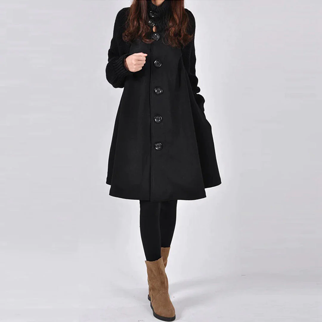EB | Eleganter Schwarzer Mantel für Damen
