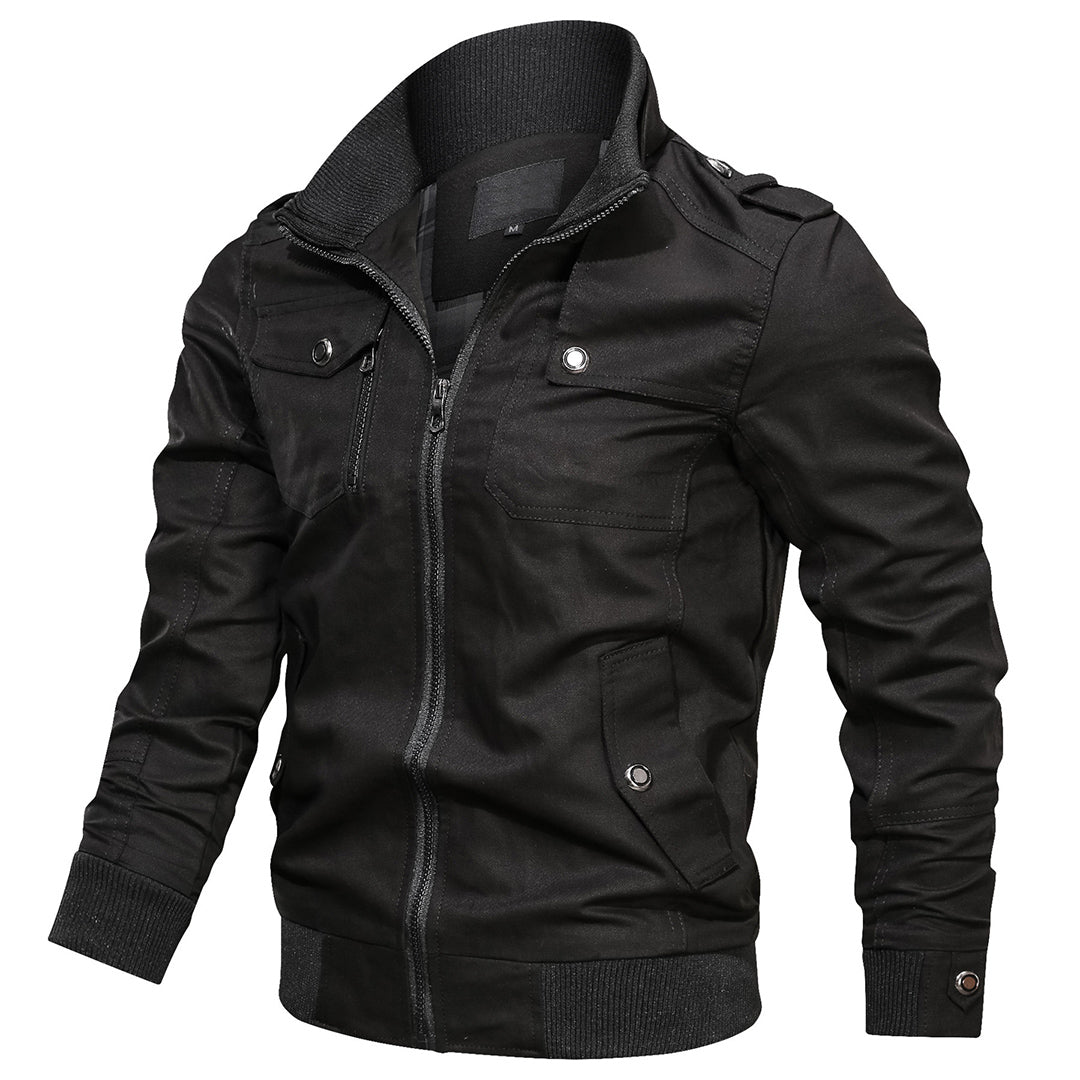 EB | Bomberjacke Normale Passform Bomberdesign mit Rippkragen und Epauletten Mehrere Taschen