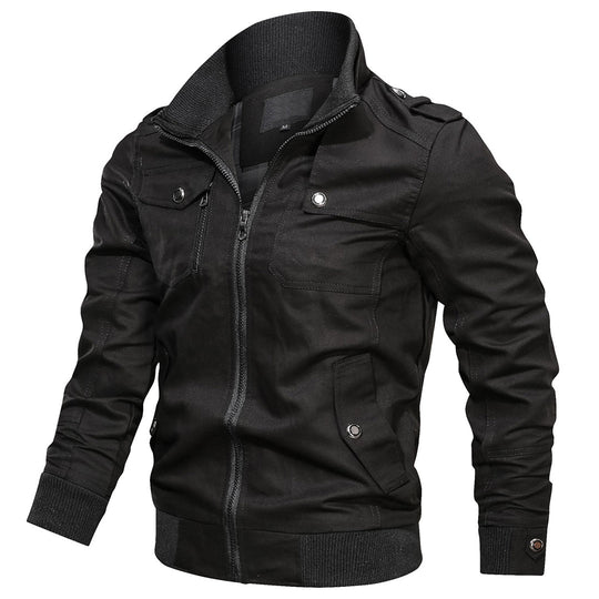 EB | Bomberjacke Normale Passform Bomberdesign mit Rippkragen und Epauletten Mehrere Taschen