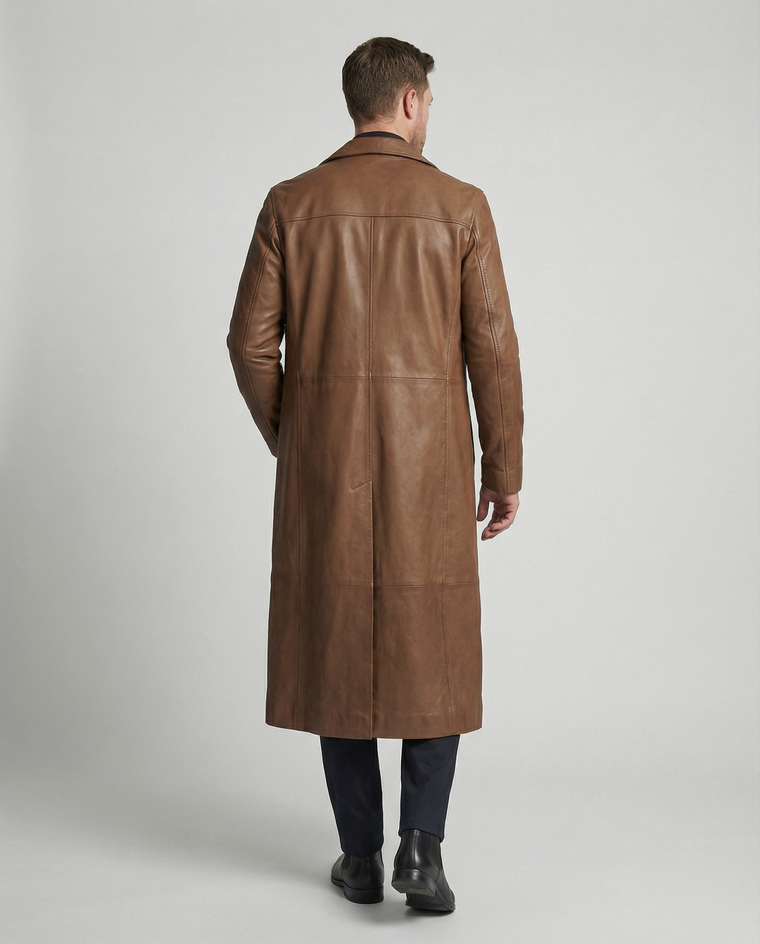 Herren Kunstleder Wintermantel mit Warmem Futter & Winddicht | EB