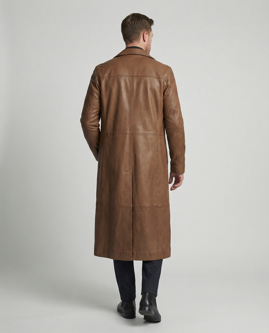 Herren Kunstleder Wintermantel mit Warmem Futter & Winddicht | EB