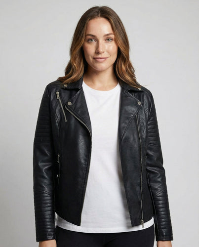 Elegante Kunstlederjacke Damen | EB