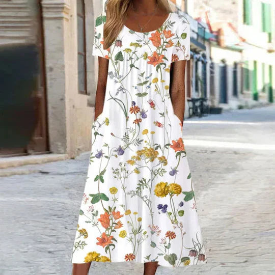 EB | Blumiges Midi Elegante Sommerkleider Damen