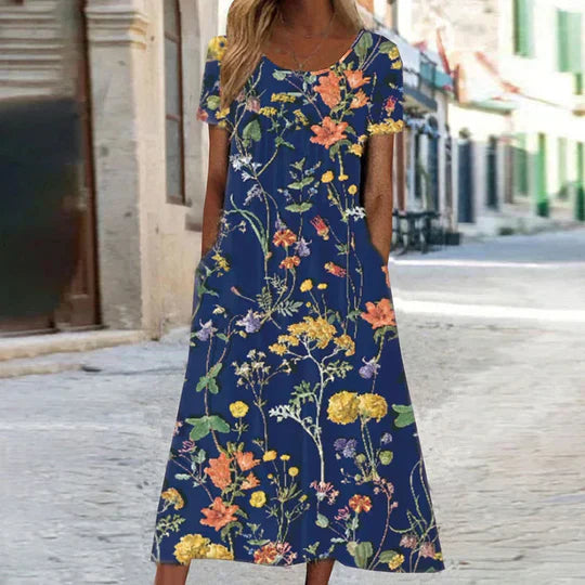 EB | Blumiges Midi Elegante Sommerkleider Damen