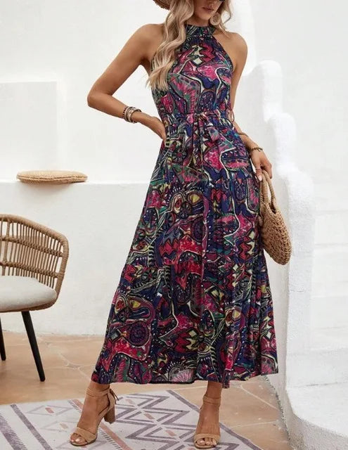 EB | Damen Retro Maxi Halterneck & Vintage-inspiriert