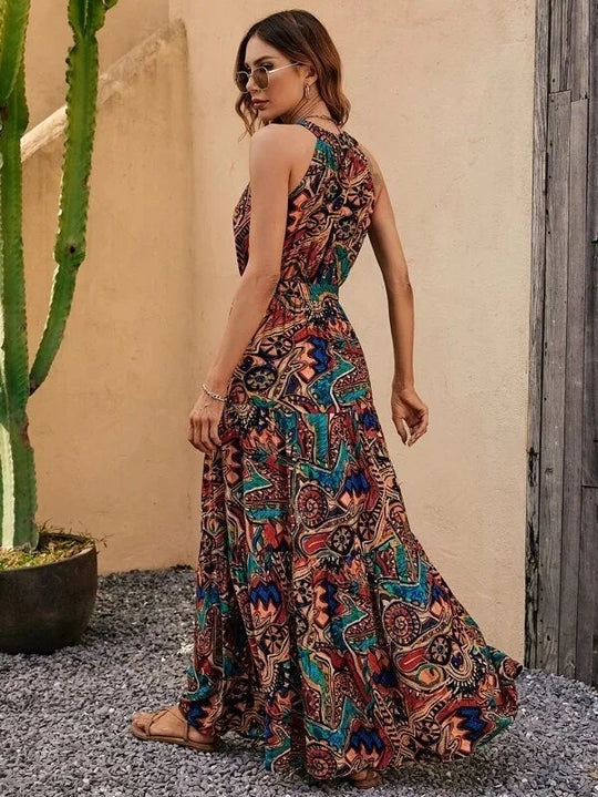 EB | Damen Retro Maxi Halterneck & Vintage-inspiriert
