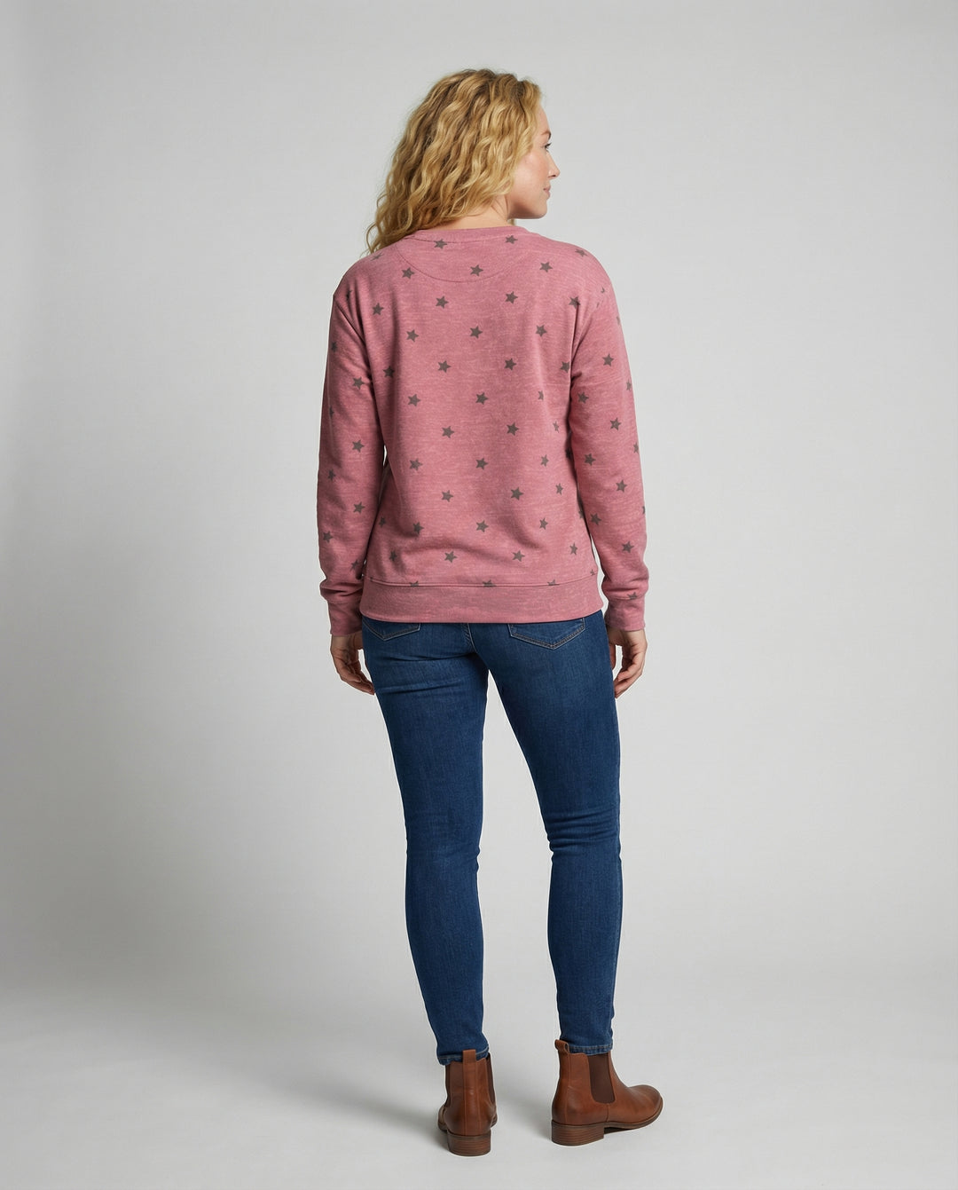 EB | Lässiges Sweatshirt mit Sternmuster Langärmeliges Design Weich und Bequem
