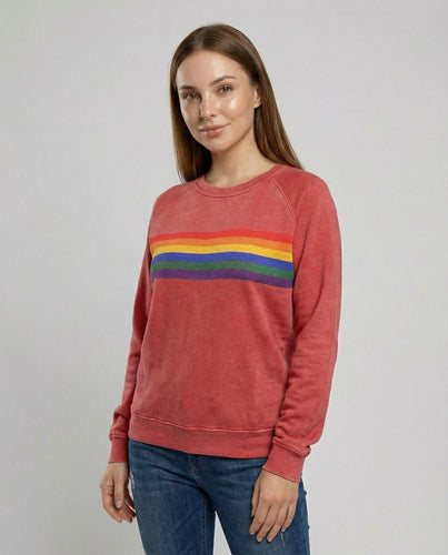 Weicher Regenbogen Pullover Damen | EB