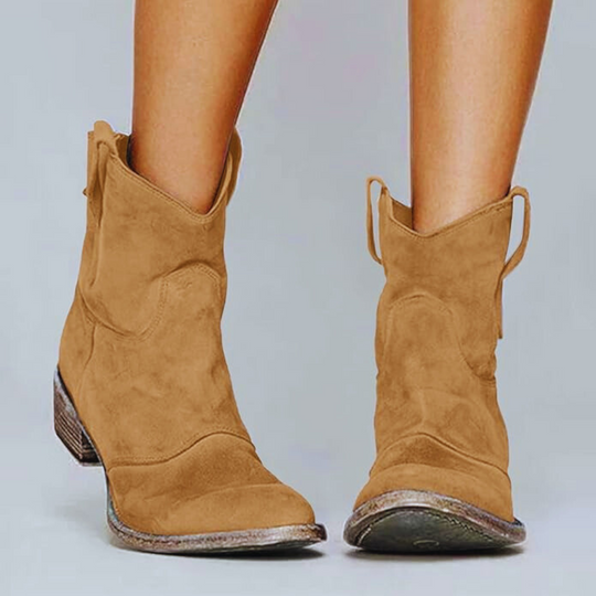 EB | Vintage-Leder-Spitzen-Stiefeletten