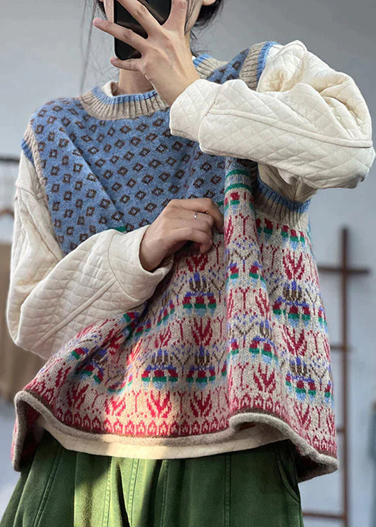 Damen Woll Strickjacke mit übergroßem Druck & Gemütlichem Design | EB