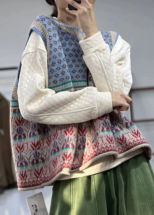 Damen Woll Strickjacke mit übergroßem Druck & Gemütlichem Design | EB