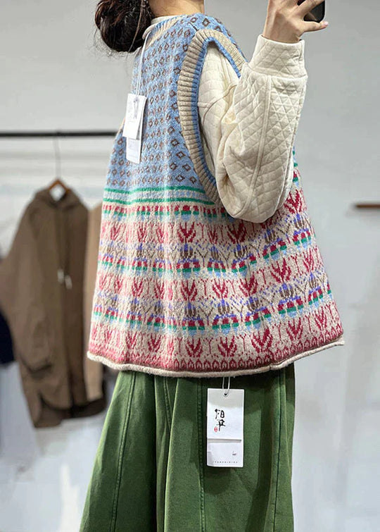 Damen Woll Strickjacke mit übergroßem Druck & Gemütlichem Design | EB