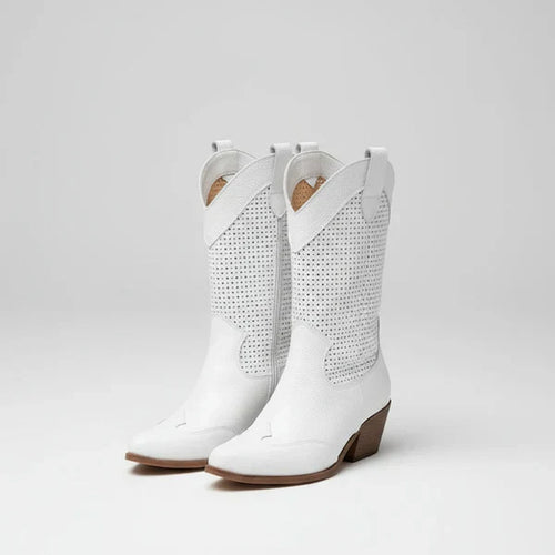 Mit Perforation Und WesternAbsatz Damen EB