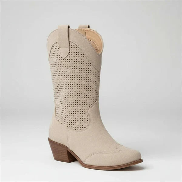 Mit Perforation Und WesternAbsatz Damen EB