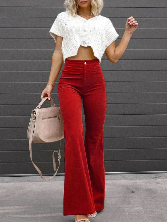 EB | Schmeichelnde Damen Bootcut Hose mit Hohem Bund und Bequemer Passform