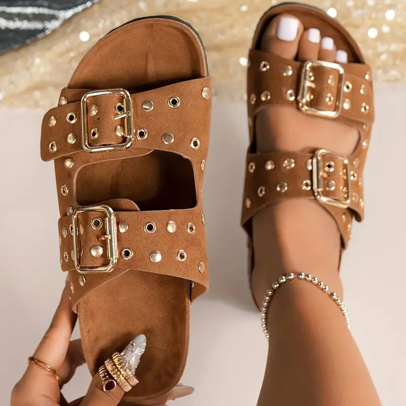 EB | Damen Sandalen mit Doppeltem Riemen und Schnalle
