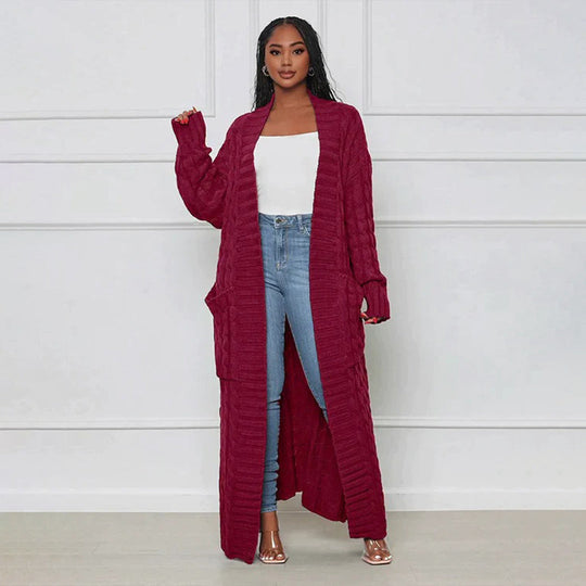 EB | Langer Cardigan Klassischer zeitloser Stil Ideal für den Winter