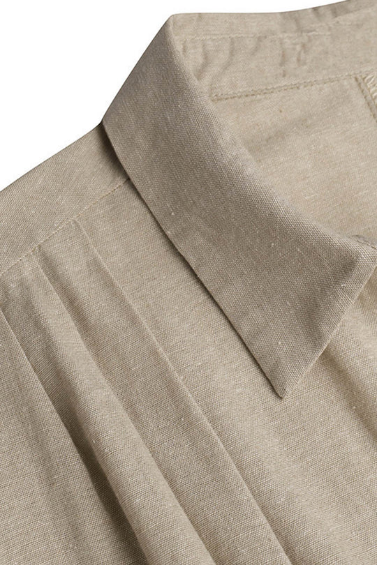 EB | Knopfverschluss Baumwoll-Leinen Strandkleid