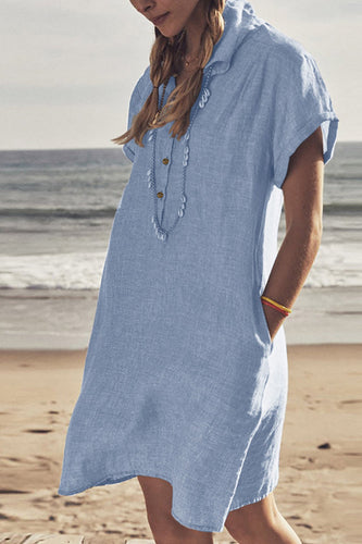 EB | Knopf Unten Baumwoll Strandkleid