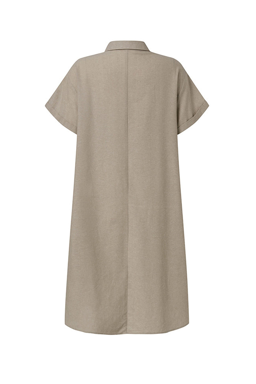 EB | Knopfverschluss Baumwoll-Leinen Strandkleid