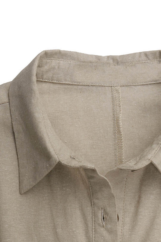EB | Knopfverschluss Baumwoll-Leinen Strandkleid