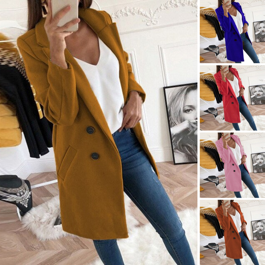 EB Neue Mode Langärmeliger Straßenkleidung Wollblazer