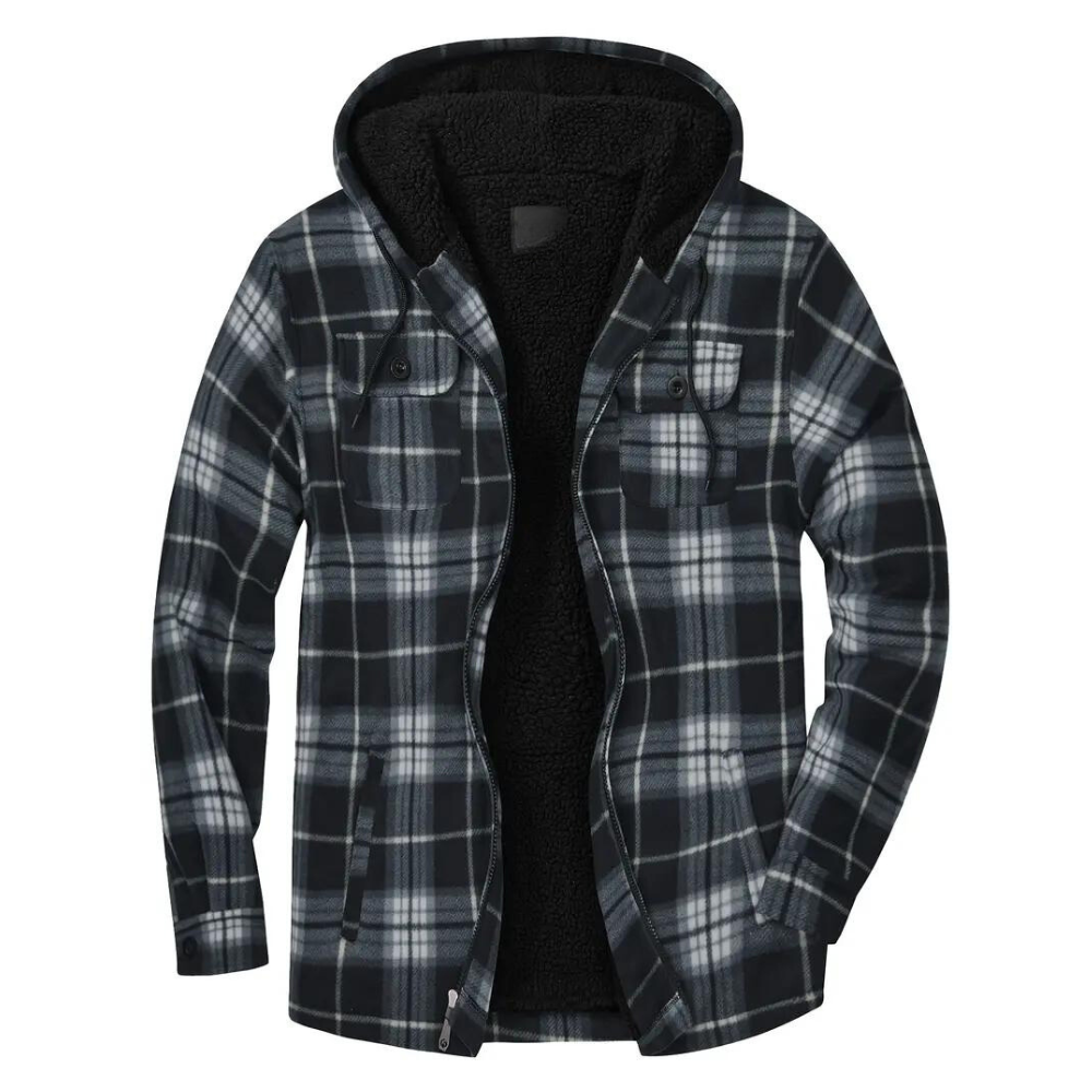 EB - Kariertes Herrenjacke mit Kapuze