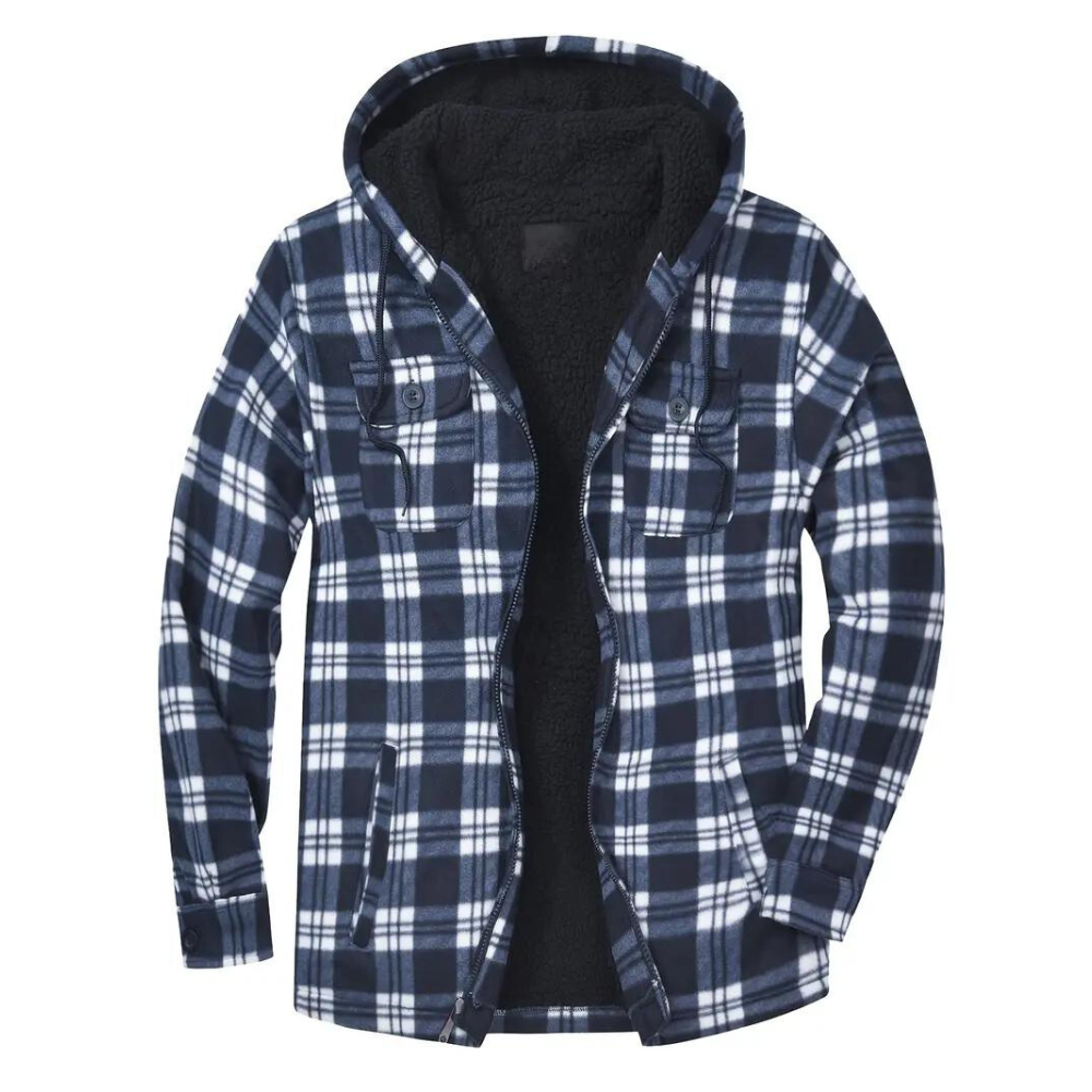 EB - Kariertes Herrenjacke mit Kapuze