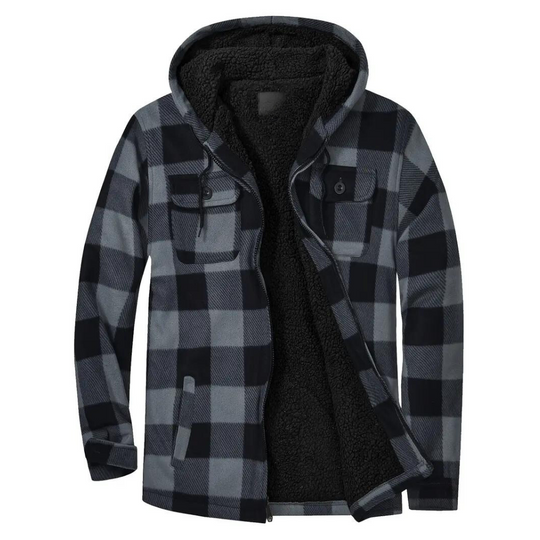 EB - Kariertes Herrenjacke mit Kapuze