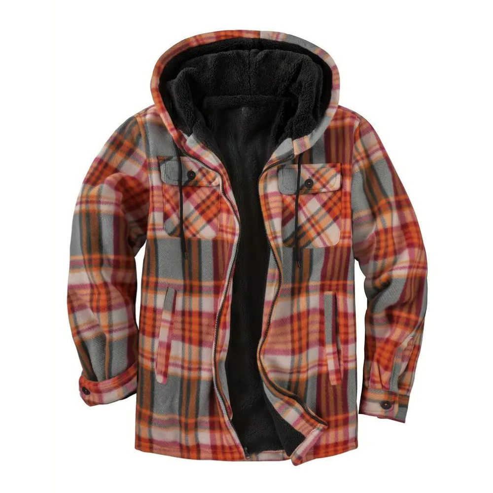 EB - Kariertes Herrenjacke mit Kapuze