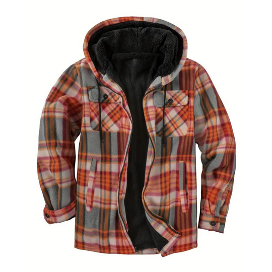 EB - Kariertes Herrenjacke mit Kapuze